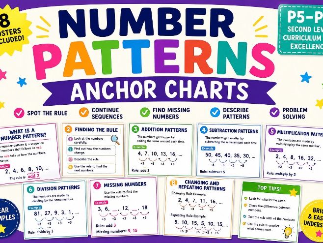 Number Patterns KS2/Second Level Anchor Charts