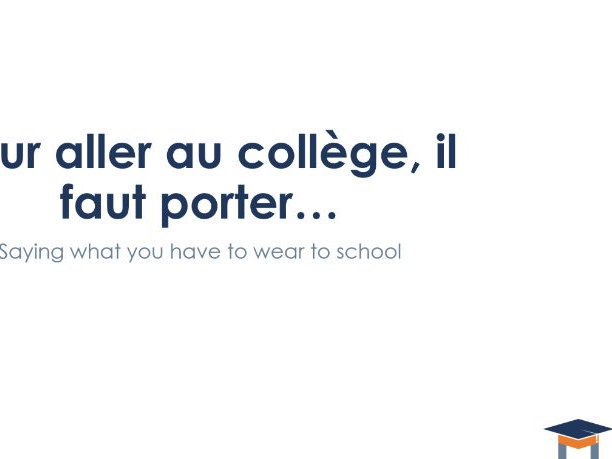 French - School uniform & colours