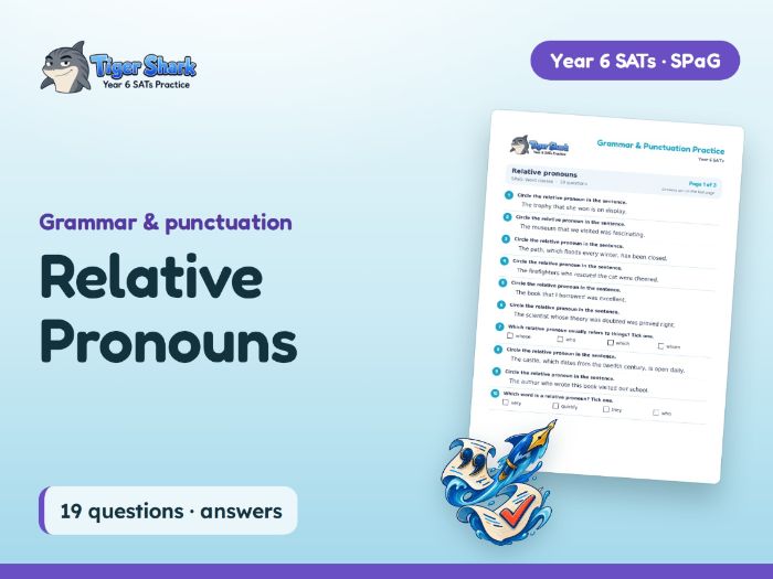 Relative Pronouns Worksheet: Year 6 SATs SPaG