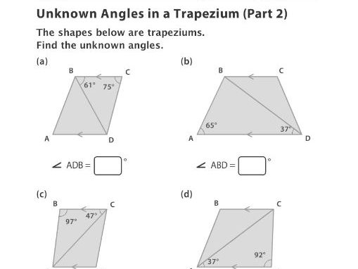 Somma Degli Angoli Interni Di Un Trapezio