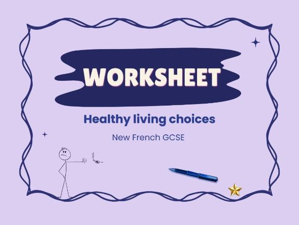 Healthy living choices – French GCSE worksheet