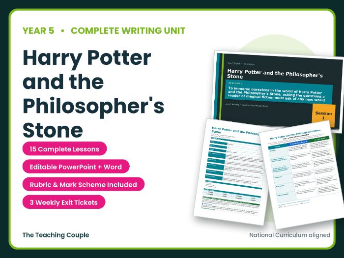 Harry Potter and the Philosopher's Stone | Year 5 English Unit | 15 Complete Lessons + Resources