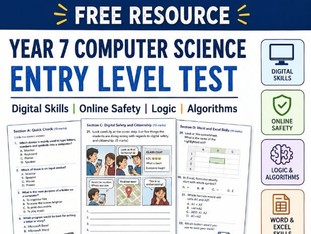Year 7 Computer Science Entry Level Test – Digital Skills, Online Safety, Logic and Algorithms