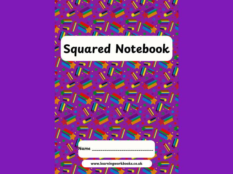 School Pattern 7mm Squared Notebook 19