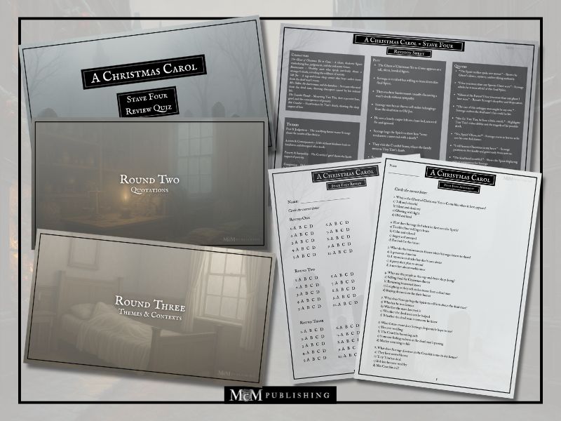 A Christmas Carol Stave 4 Quiz & Assessment Pack