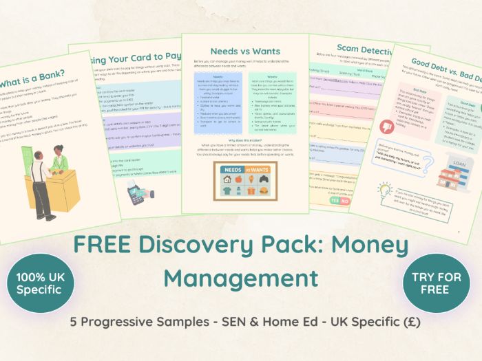 FREE SEN Life Skills - Money Management Discovery Pack (Levels 1-5) (£)