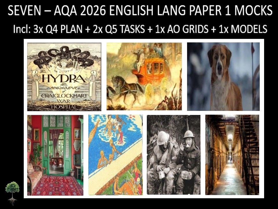 SEVEN - AQA PAPER 1 | 2026 FULL MOCKS | Q5 TASKS | Q4 PLAN | AO GRIDS | MODELS