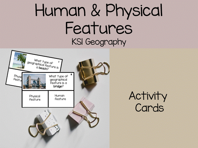 Human & Physical Features - KS1 Geography Activity Cards/Retrieval Practice
