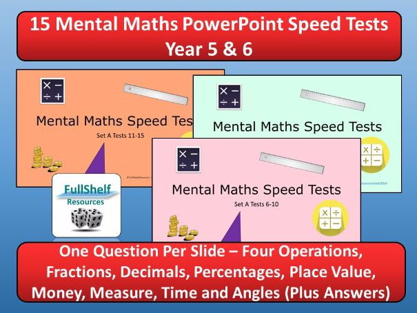 Mental Maths Tests Year 5 / 6 by FullShelf - Teaching Resources - Tes