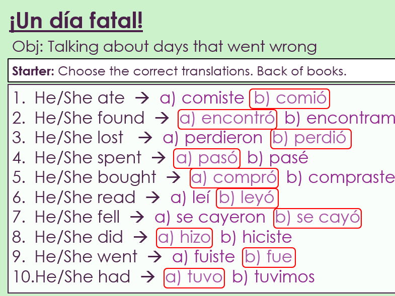 NEW 2026 GCSE Spanish. Higher/ Rojo. Module 1: Unit 5. ¡Un día fatal!