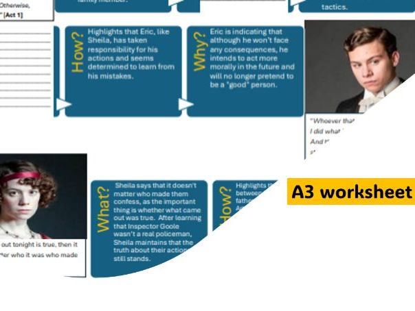An Inspector Calls: Morality & Legality Diagrart (Student Worksheet, Static & Dynamic Characters)
