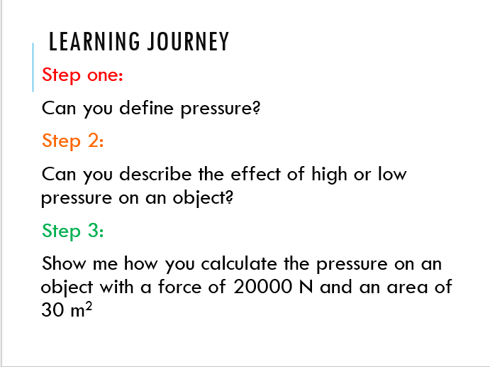 KS3 physics - Pressure