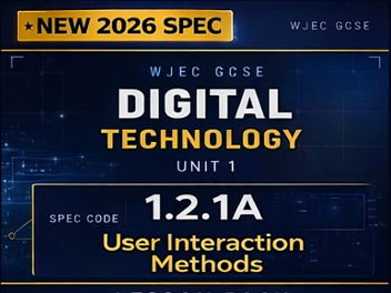 NEW 2026 WJEC GCSE Digital Technology – 1.2.1A User Interaction Methods – Lesson Pack