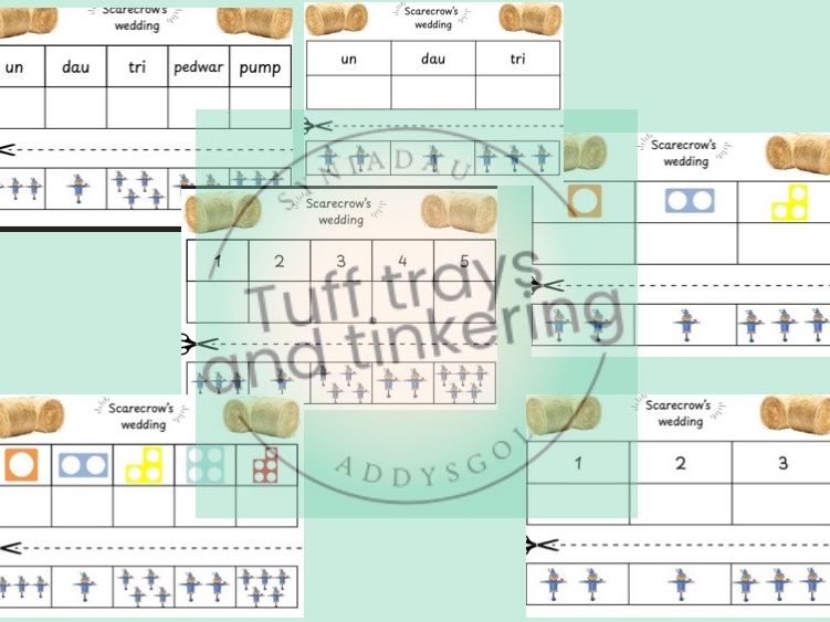 Scarecrows wedding maths bilingual welsh  english nursery foundation phase eyfs curriculum for wales