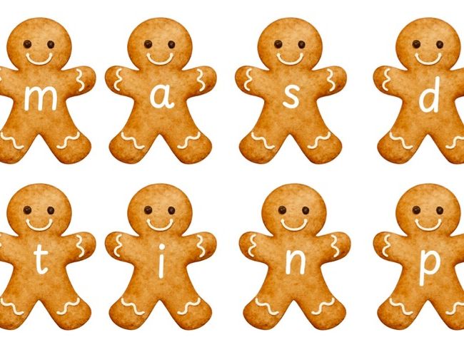 Gingerbread men letters