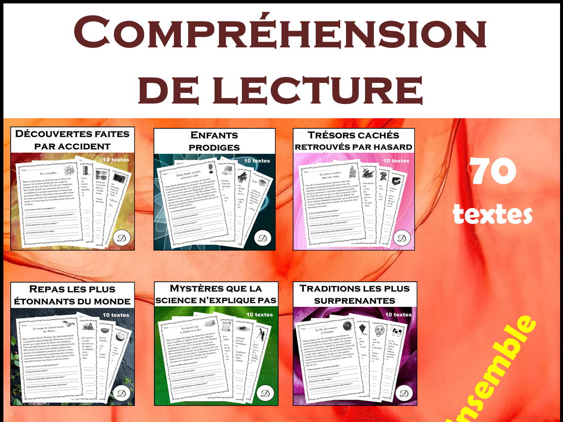 Compréhension de lecture - 70 textes