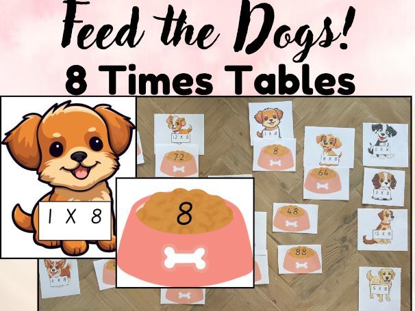 Feed the Dog! 8 Times Tables Game