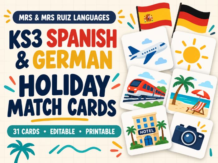 KS3 Spanish & German Holiday Match Cards