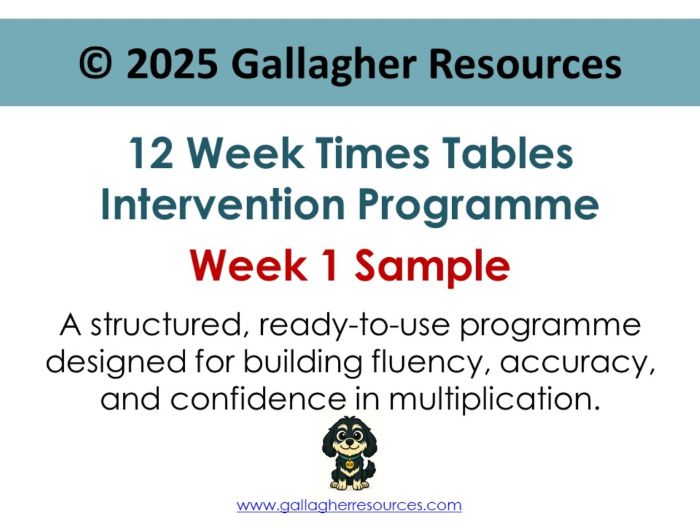 Week 1 Sample - Times Tables Intervention Pack