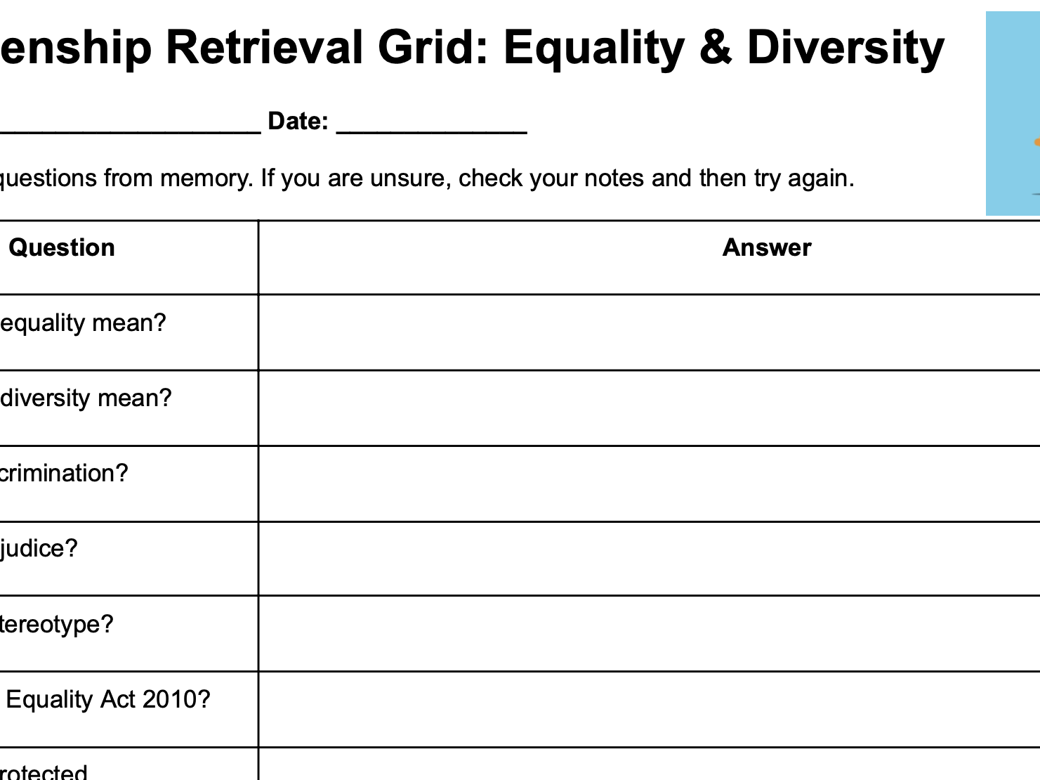 KS3 Citizenship Retrieval Grids: 10-Resource Bundle