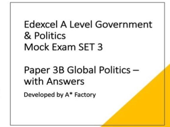 2026 predicted UNIQUE Edexcel Paper 3B Global Politics with answer SET 3