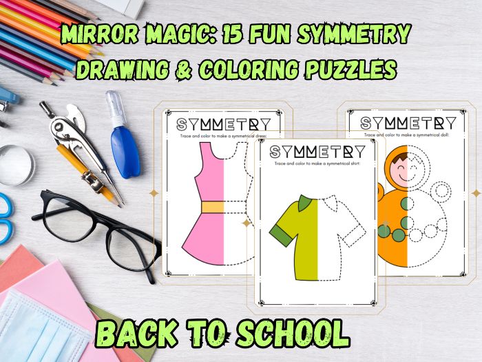 Mirror Magic: 15 Fun Symmetry Drawing & Coloring Puzzles