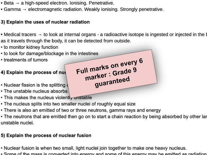 AQA GCSE Triple Physics/Combined Paper 1 : Every 6 marker