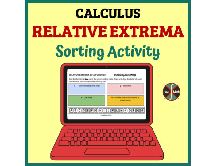Calculus: Finding Relative Extrema - Sorting Activity (18 problems)