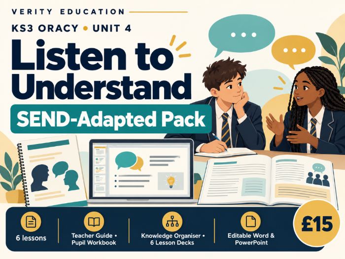 KS3 Oracy Unit 4: Listen to Understand — SEND-Adapted Pack