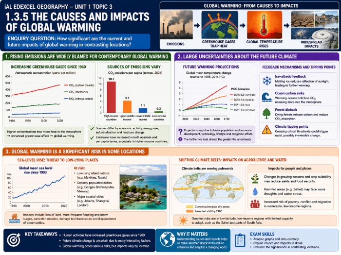 iAL Edexcel Geography – Unit 1 Topic 1: World at Risk - 1.3.5 Causes and Impacts of Global Warming