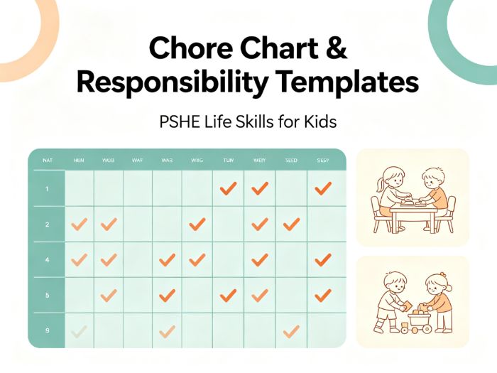Chore Chart & Responsibility Templates for Kids | PSHE Life Skills Alternative Titles