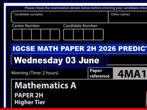 IGCSE Edexcel Maths Paper 2H Prediction (May/June 2026) – Higher Tier Exam