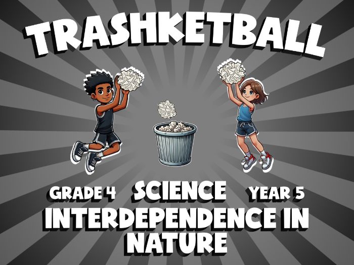 Interdependence in Nature TRASHKETBALL Science Game | No-Prep Year 5 Review Activity