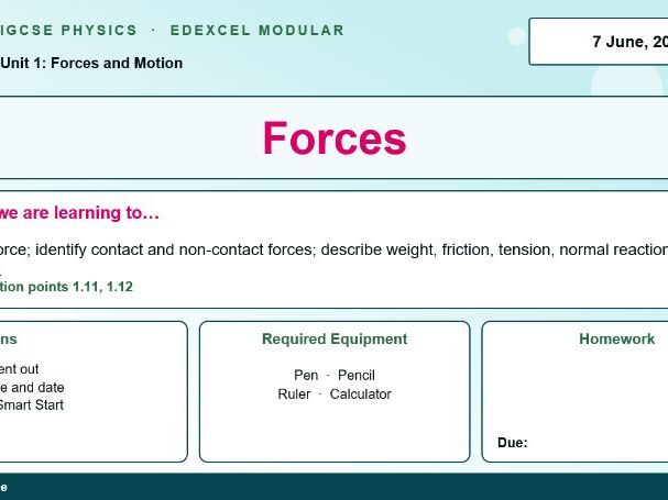 IGCSE Physics: Forces | Edexcel Modular | Unit 1 | L8