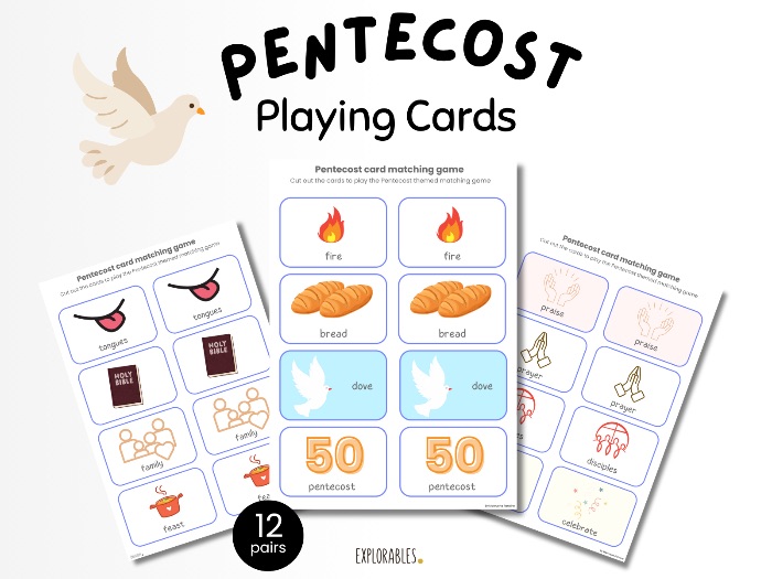 Pentecost Cards Shavout Pentecost Game Activity For Kids Shavout Activities Children Feast Day