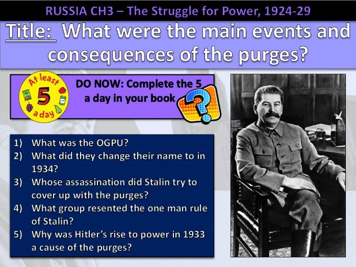 Russia and the Soviet Union Edexcel GCSE 9–1 – L4 Events and Consequences of the Purges Key Topic 3