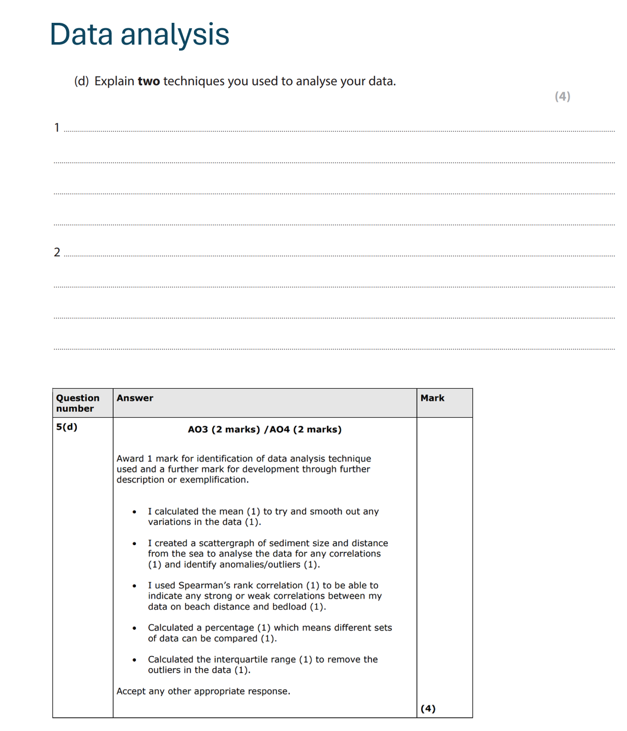 Edexcel IGCSE- Investigating Coastal Environments exam questions and ...