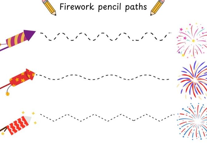 Firework pencil paths
