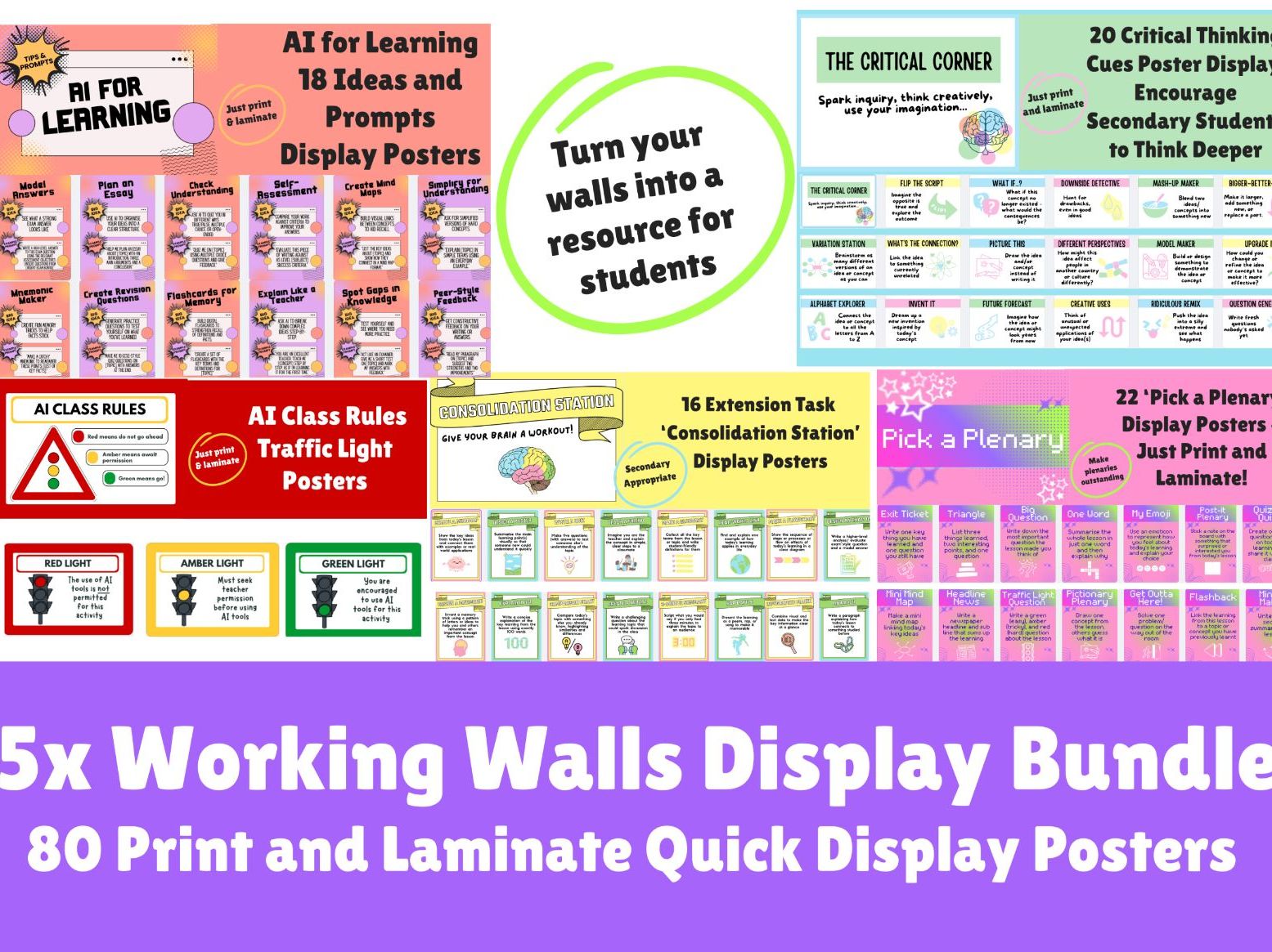 5x Working Walls Display Super Bundle