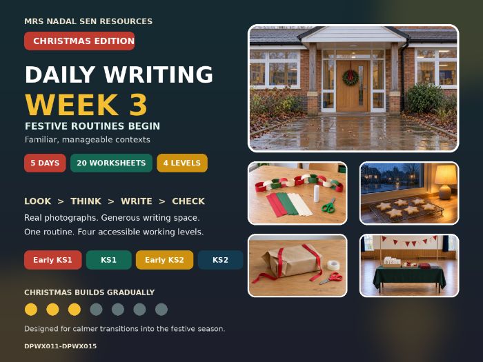 Daily Writing Christmas Edition Week 3 | SEN | 4 Levels