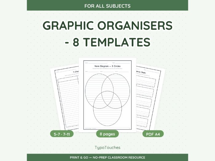 Graphic Organisers - 8 Templates | 8 Sheets