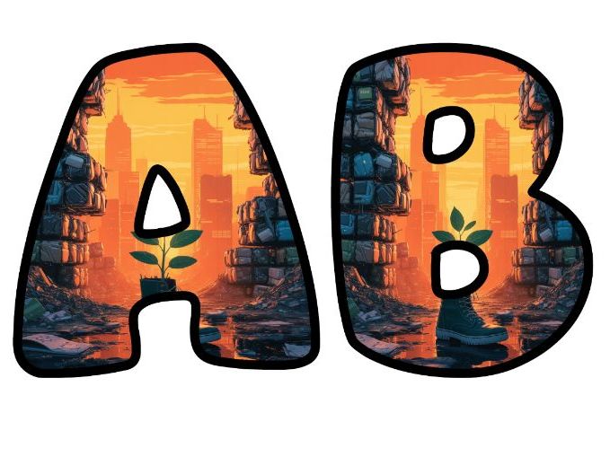 Little Green Sprout City Classroom Display Lettering Set | Upper & Lowercase Letters, 0-9 and Signs