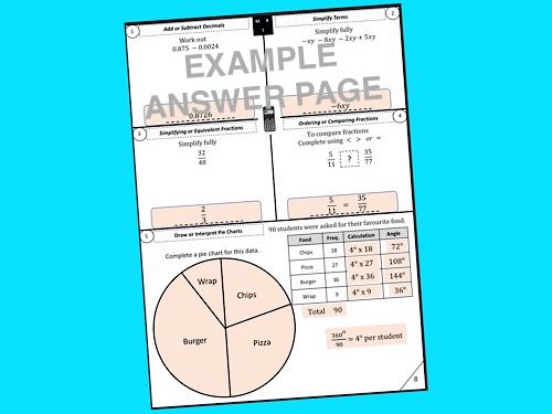 GCSE MATHS, GRADE 1-3, LESSON STARTER, RECALL QUESTIONS, 25 PAGE BOOKLET SQ1a