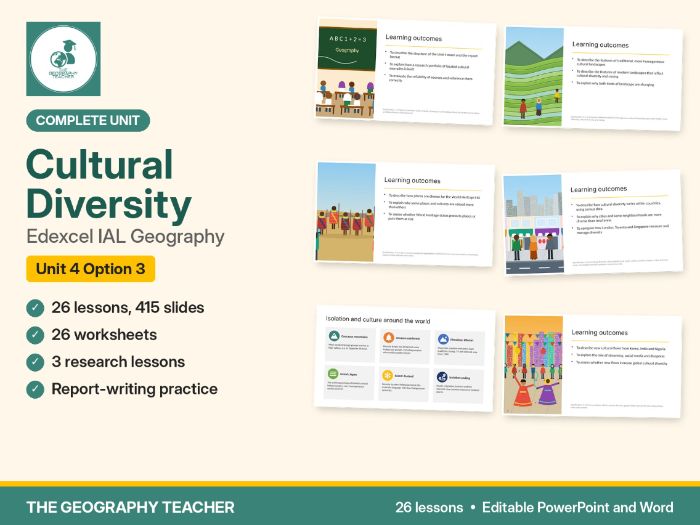 Cultural Diversity Complete Unit (26 Lessons) – Edexcel IAL Geography Unit 4 Option 3
