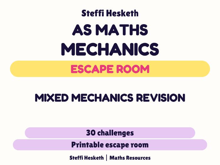 AS Mechanics Escape Room | Mixed A Level Maths Revision | 30 Challenges