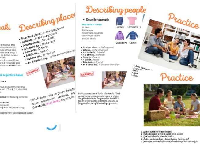 IGCSE Spanish Speaking Edexcel (Task A, picture-based discussion)