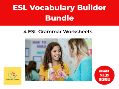 ESL Vocabulary Builder Bundle | 4 ESL Worksheets