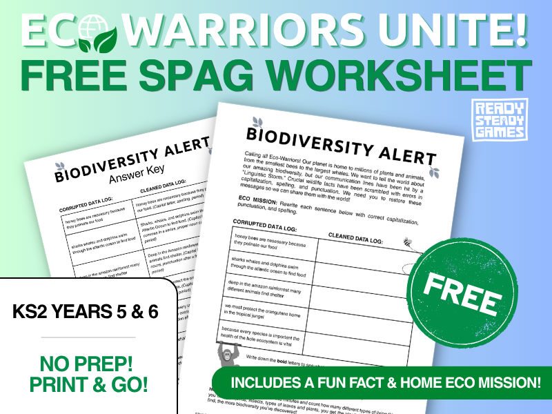 FREE KS2 Grammar Worksheet – Earth Day Sentence Fixer | Year 5–6 SPAG Activity