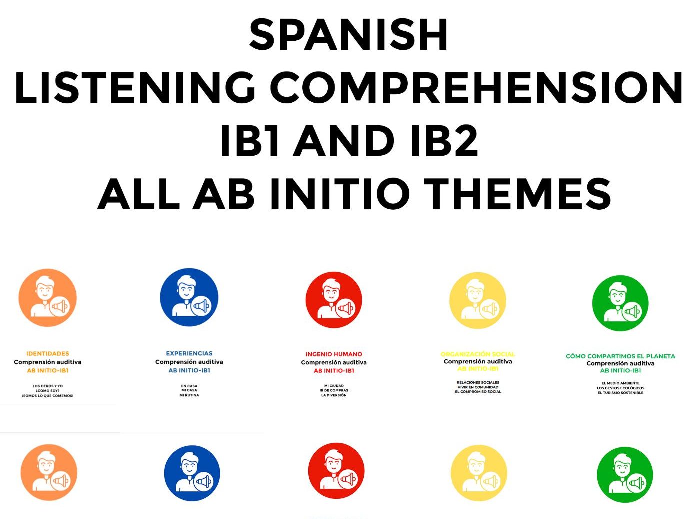 Spanish Listening Comprehension – IB1 and IB2 All Ab Initio Themes