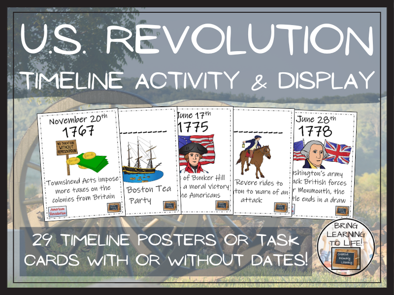 American Revolutionary War Timeline Activity and Classroom Display